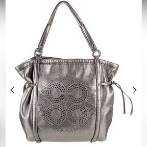 Silver COACH Tote Bag